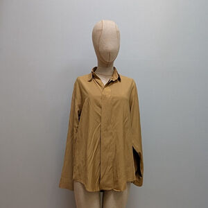 Studio Umen 80s 90s Hip Hop Tan Button Down Shirt - Small